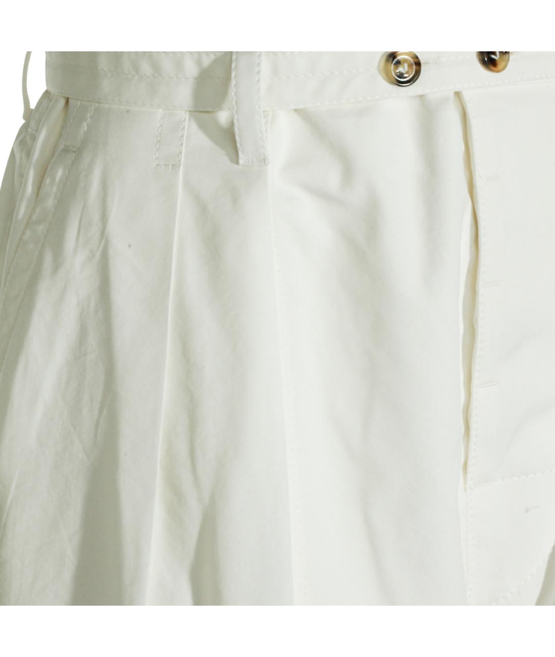 BOTTEGA VENETA Белые хлопковые прямые брюки, фото 3