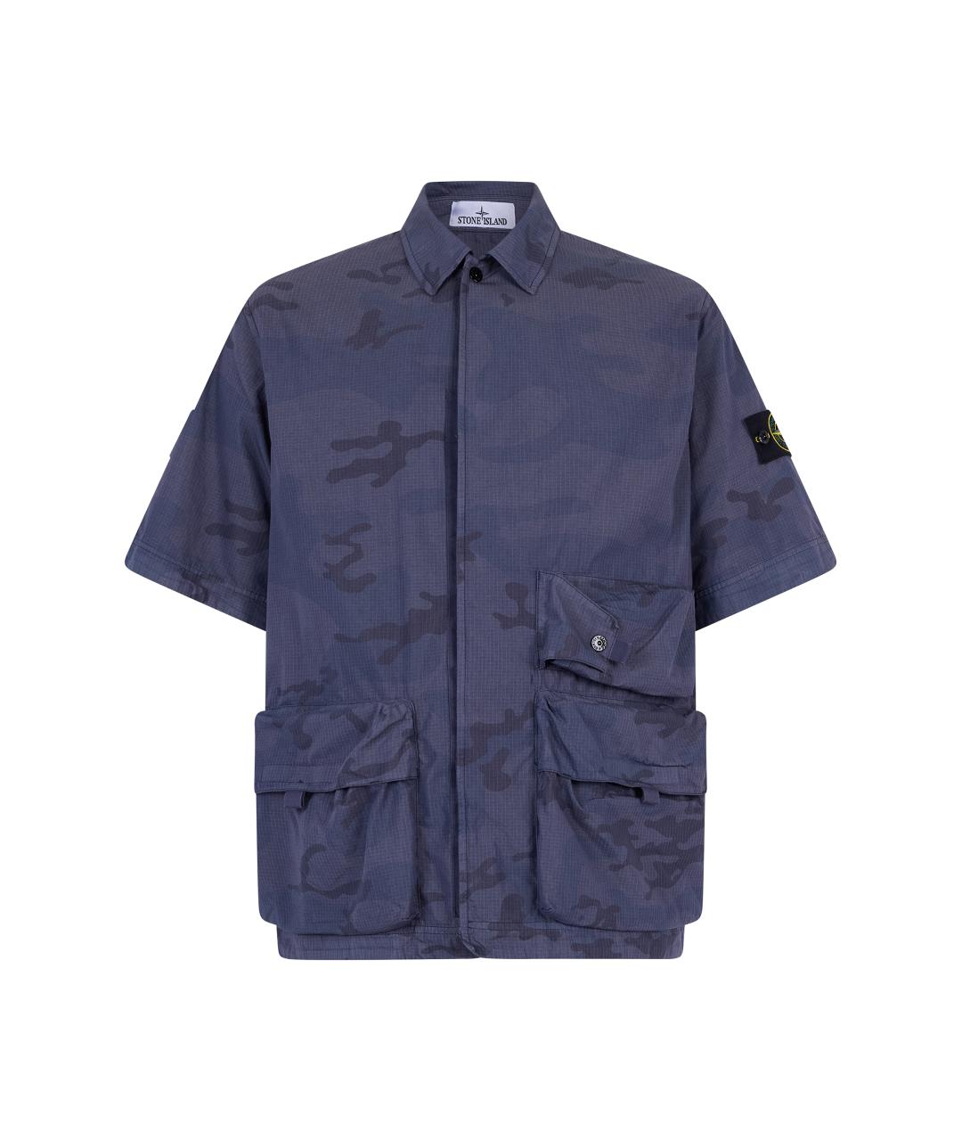 STONE ISLAND Синяя хлопковая кэжуал рубашка, фото 1