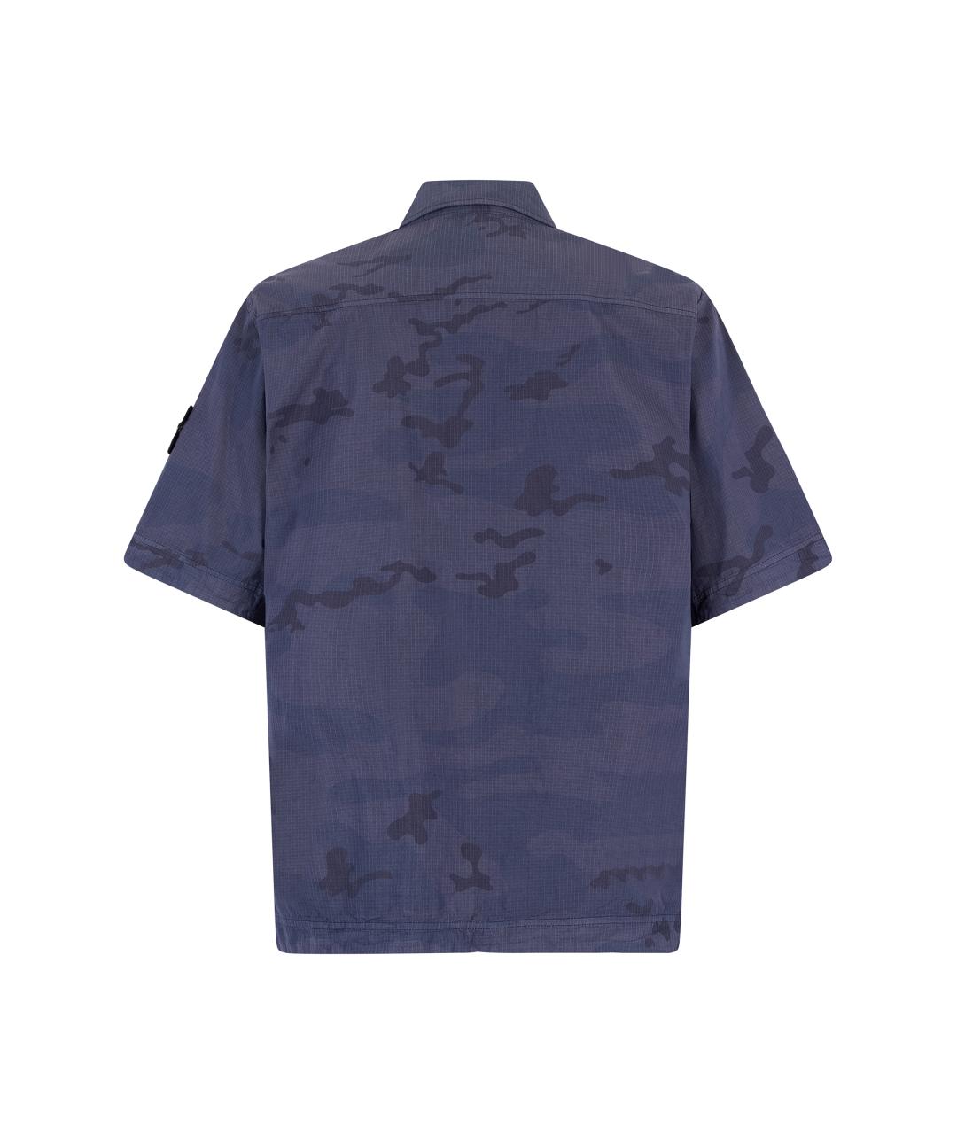 STONE ISLAND Синяя хлопковая кэжуал рубашка, фото 2