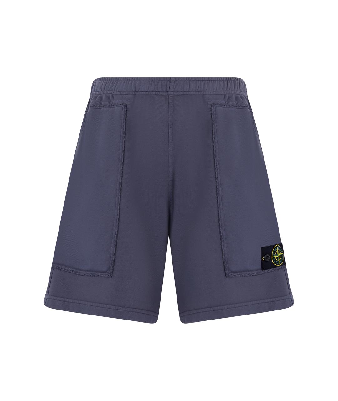 STONE ISLAND Синие хлопковые шорты, фото 1