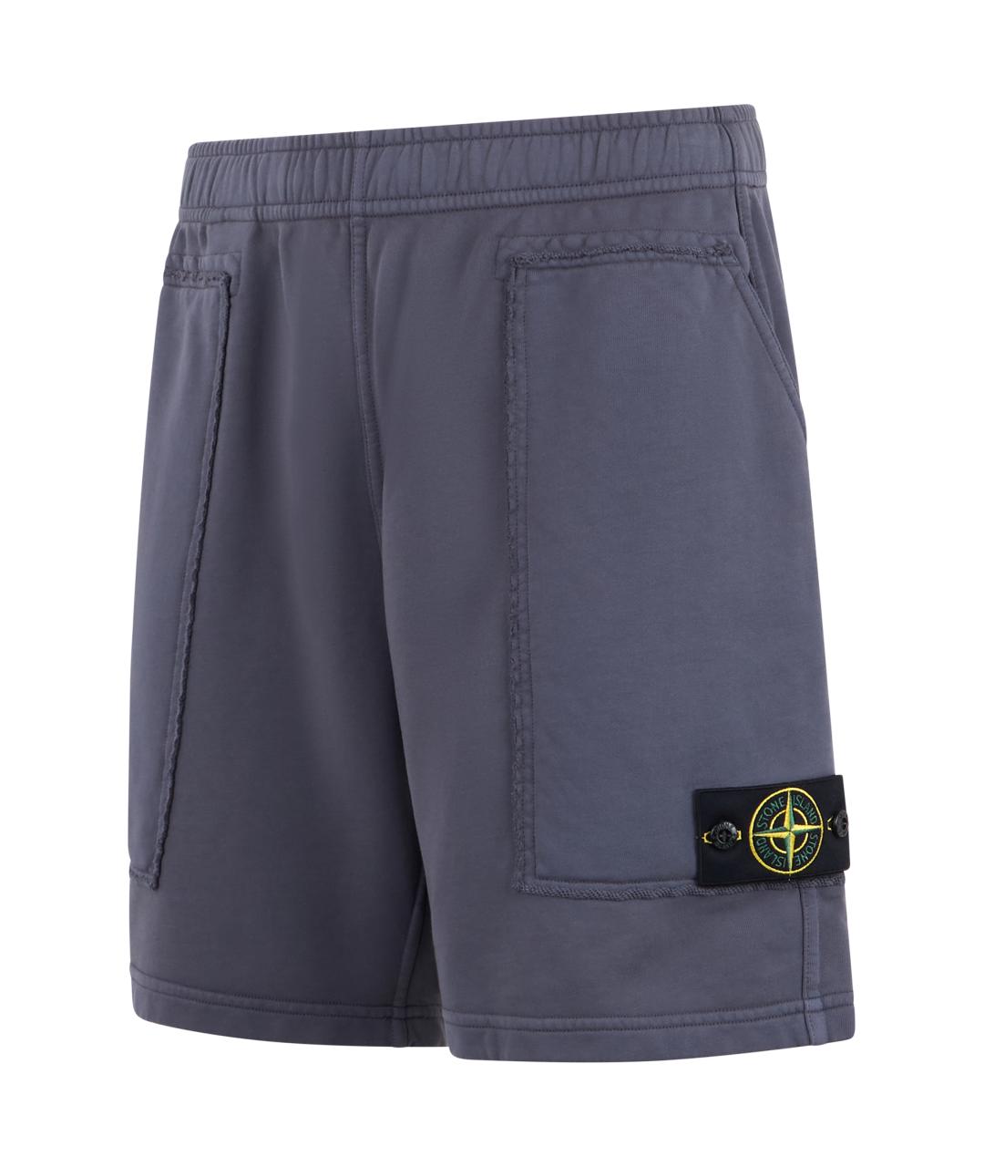 STONE ISLAND Синие хлопковые шорты, фото 3
