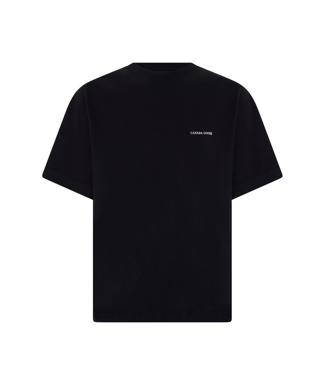CANADA GOOSE Черная хлопковая футболка, фото 1