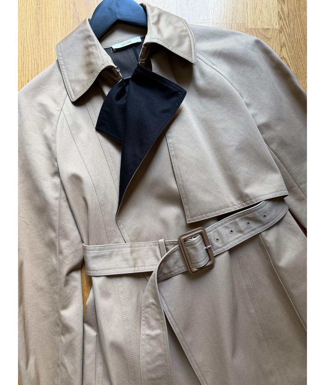 CELINE Бежевый хлопковый тренч/плащ, фото 3