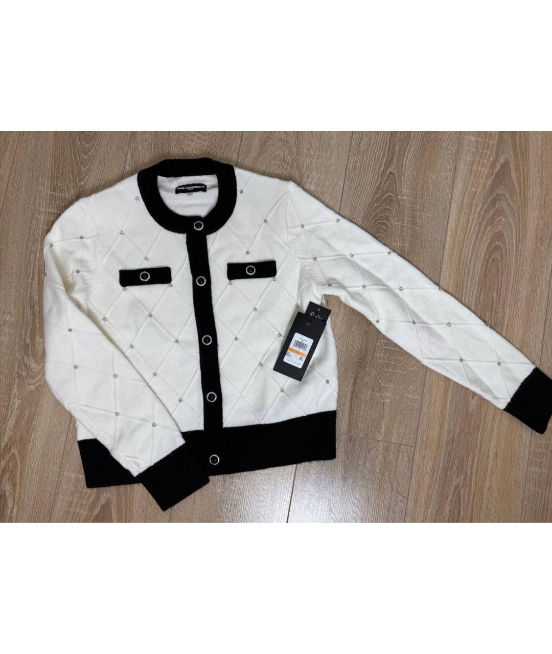 KARL LAGERFELD Белый хлопковый кардиган, фото 6