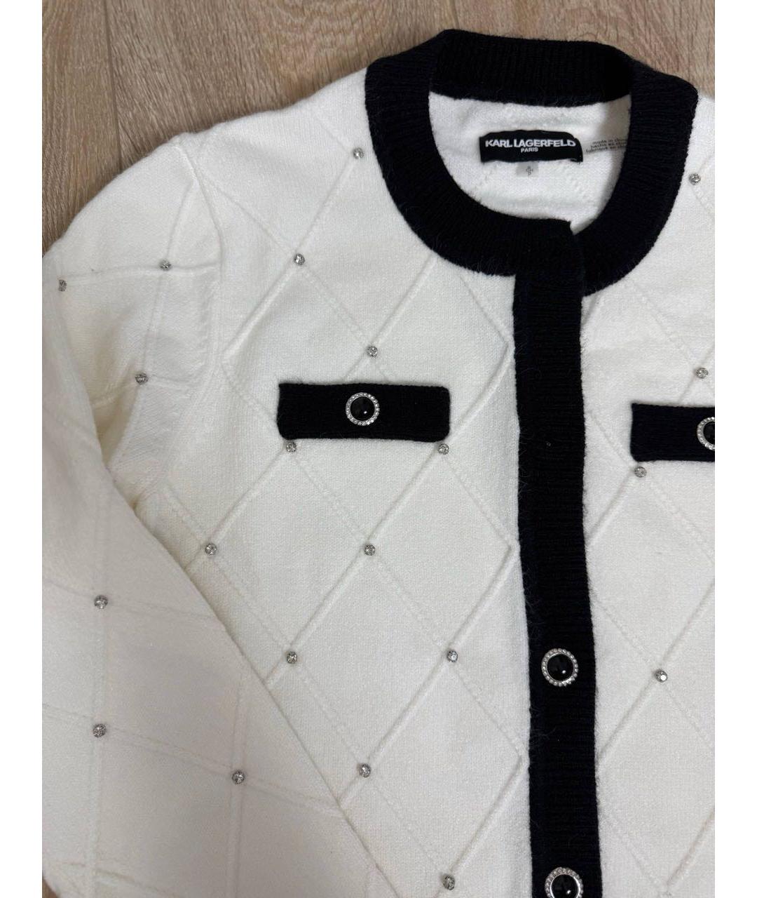 KARL LAGERFELD Белый хлопковый кардиган, фото 2