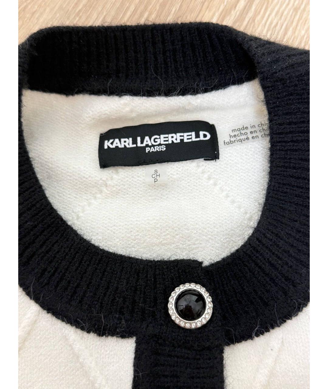 KARL LAGERFELD Белый хлопковый кардиган, фото 3