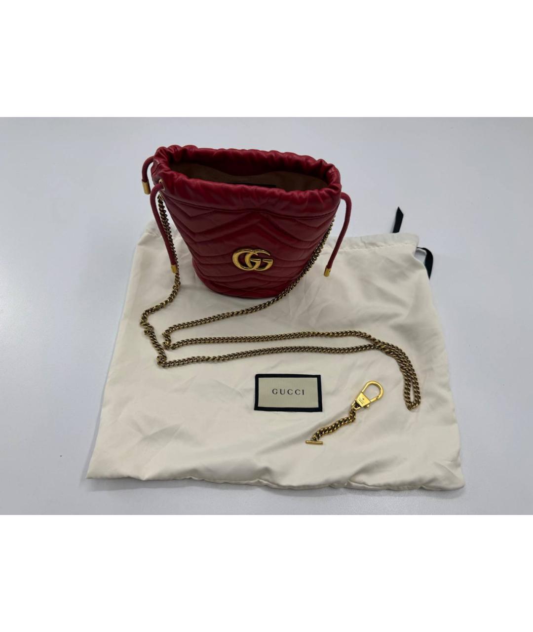 GUCCI Красная кожаная сумка через плечо, фото 4