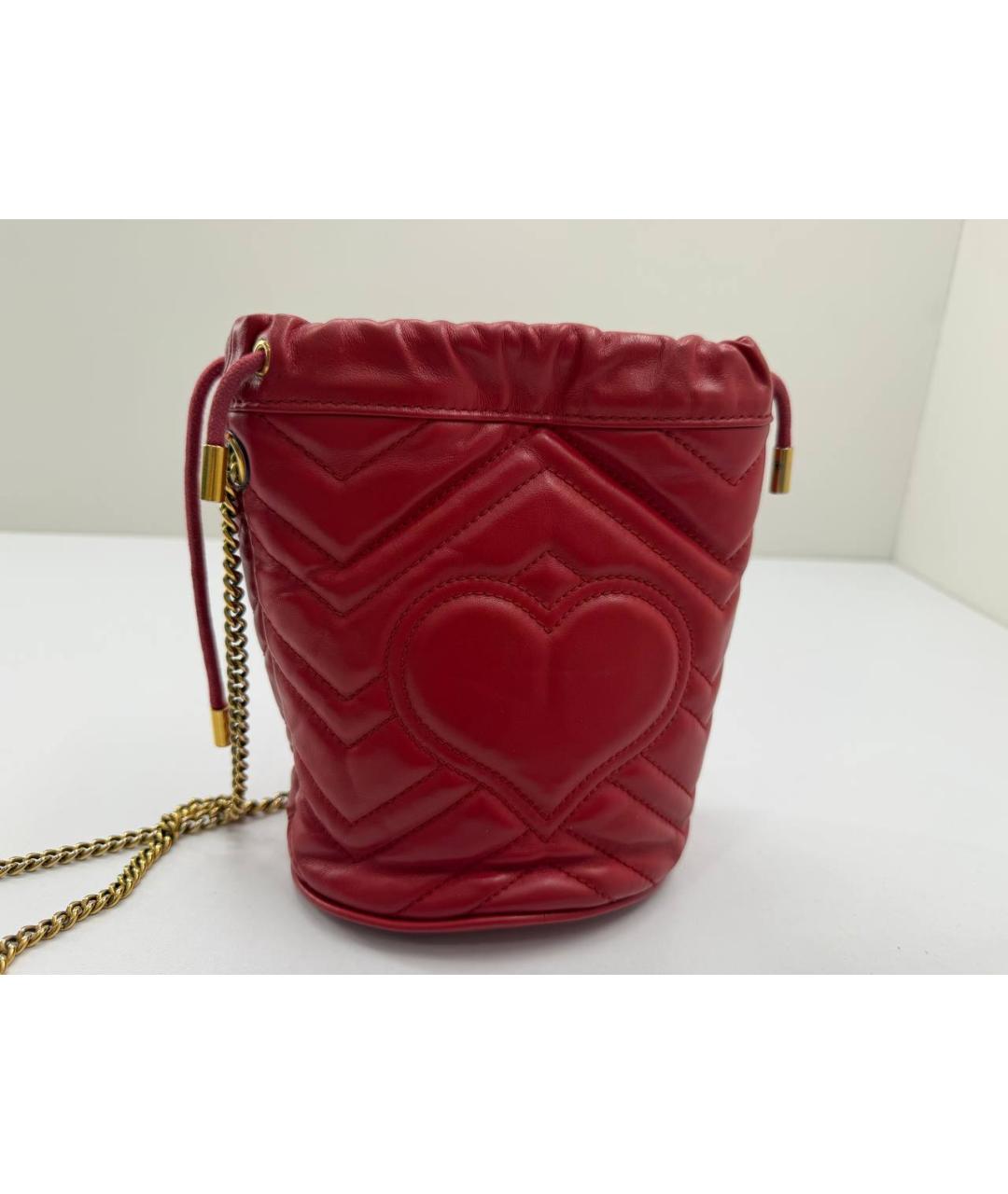 GUCCI Красная кожаная сумка через плечо, фото 5