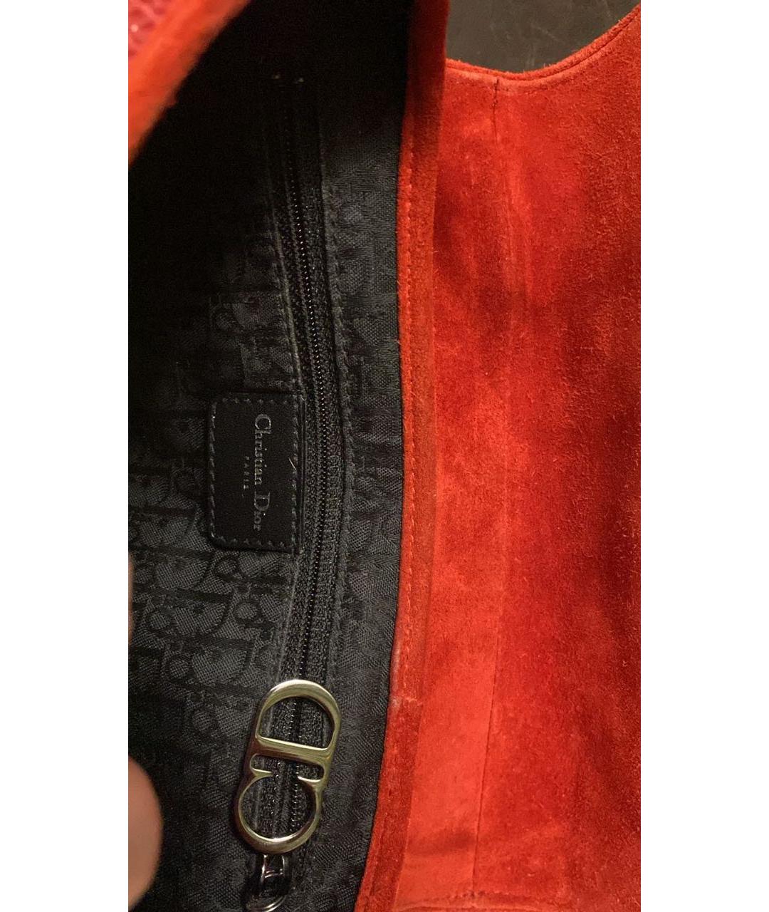 CHRISTIAN DIOR Красная сумка с короткими ручками из экзотической кожи, фото 5