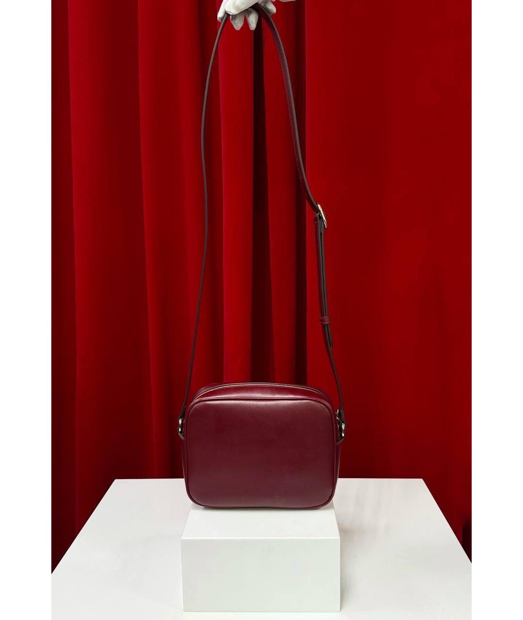 GUCCI Бордовая кожаная сумка через плечо, фото 5