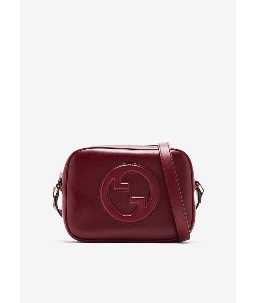 GUCCI Бордовая кожаная сумка через плечо, фото 6