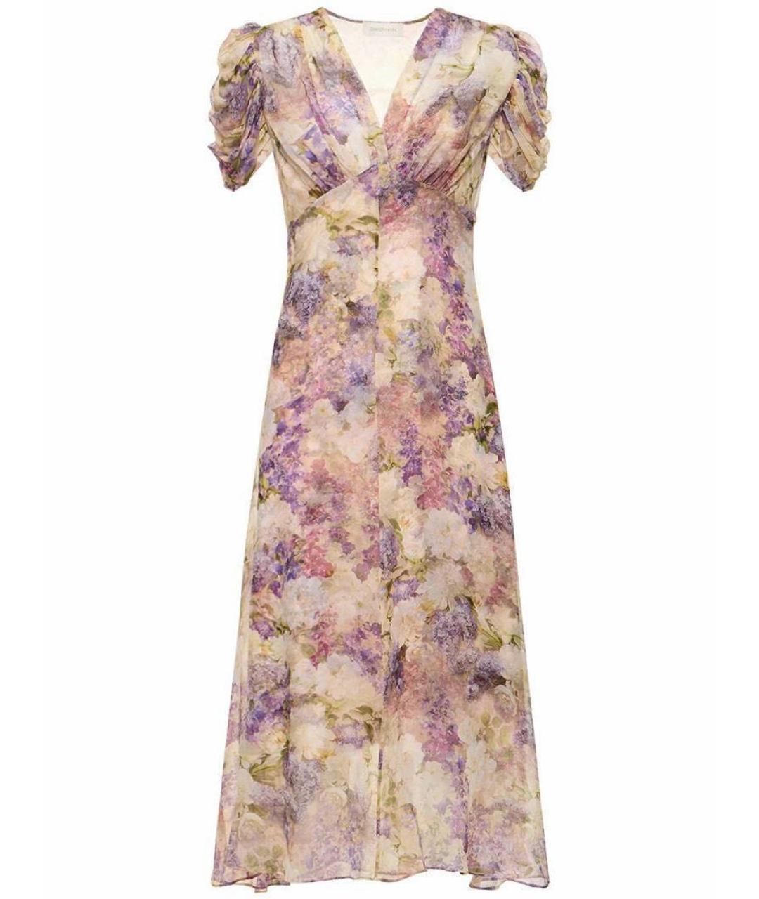 ZIMMERMANN Фиолетовое шелковое коктейльное платье, фото 5