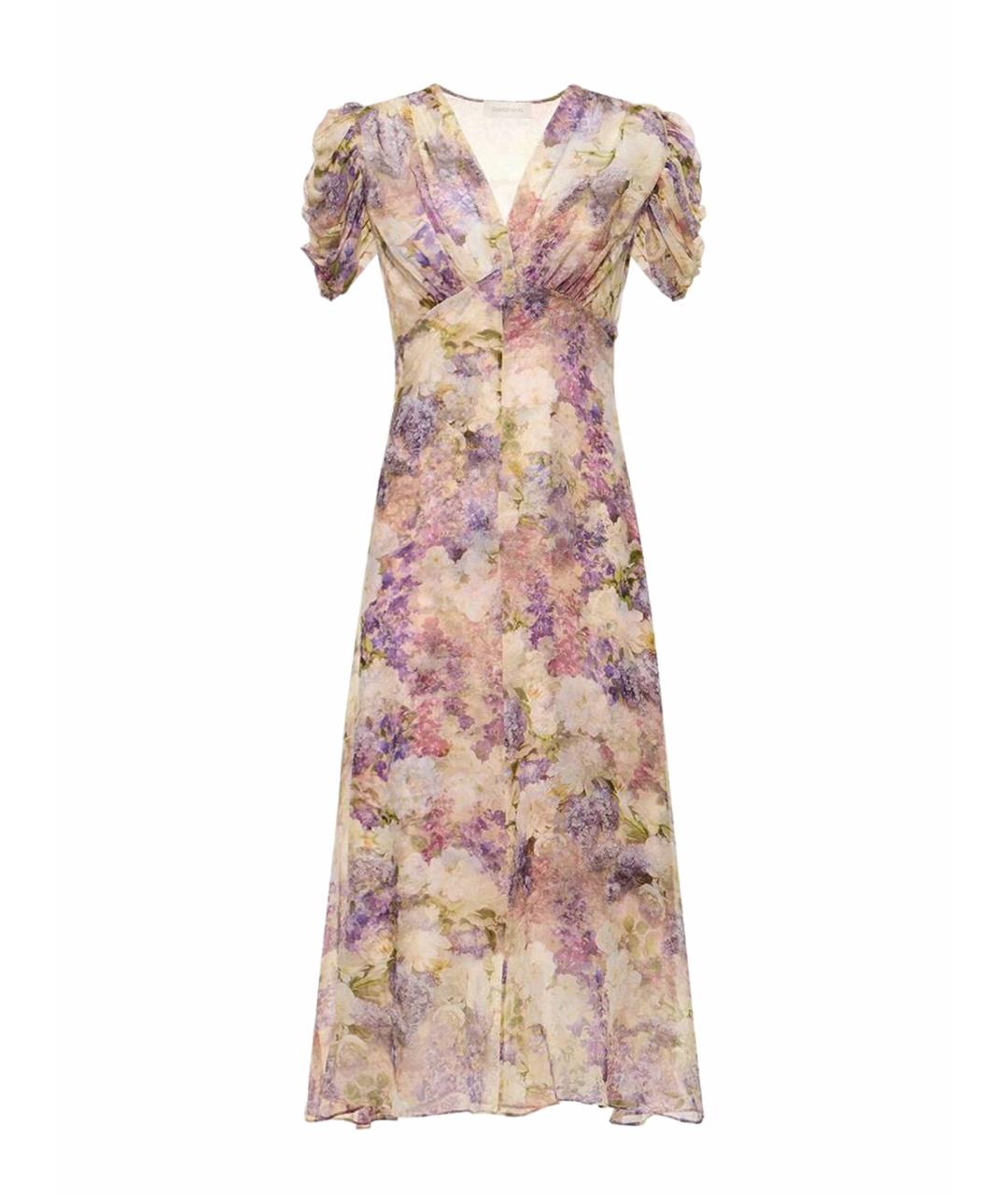 ZIMMERMANN Фиолетовое шелковое коктейльное платье, фото 1