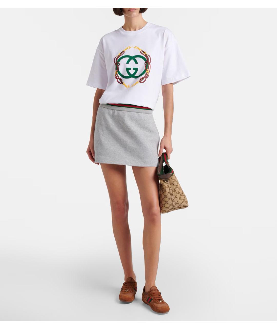 GUCCI Белая хлопковая футболка, фото 2