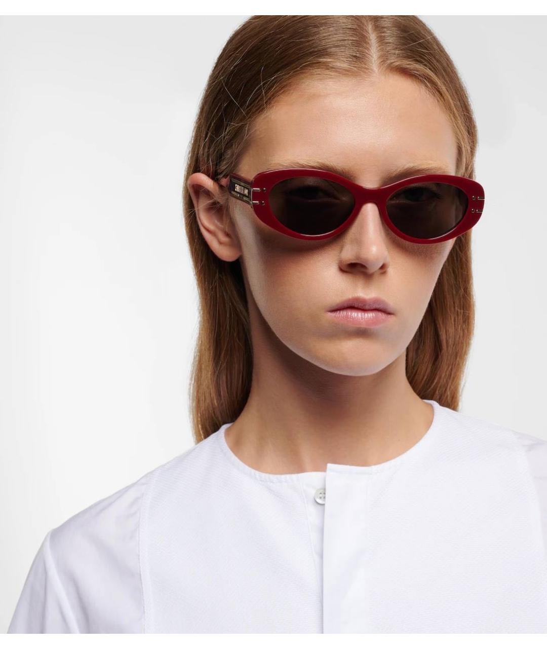 CHRISTIAN DIOR Бордовые пластиковые солнцезащитные очки, фото 7
