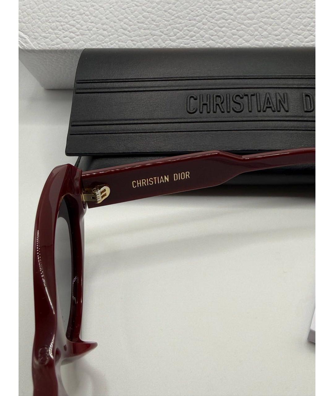 CHRISTIAN DIOR Бордовые пластиковые солнцезащитные очки, фото 6