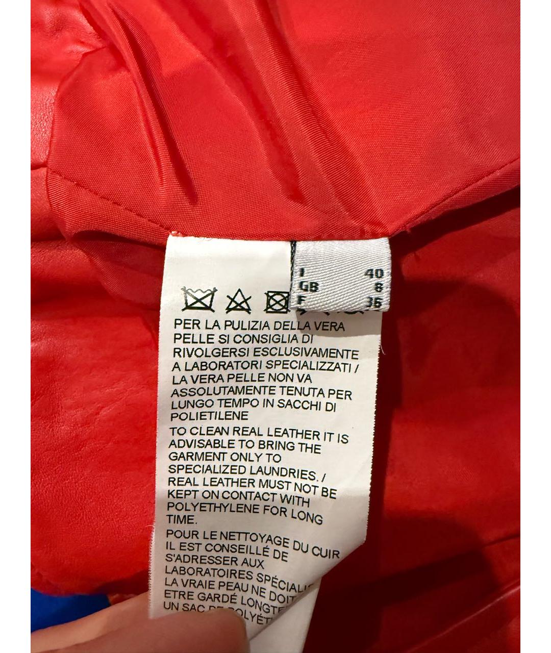 PINKO Красная кожаная куртка, фото 5