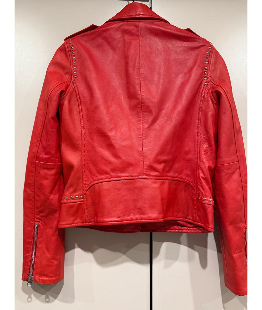 PINKO Красная кожаная куртка, фото 2
