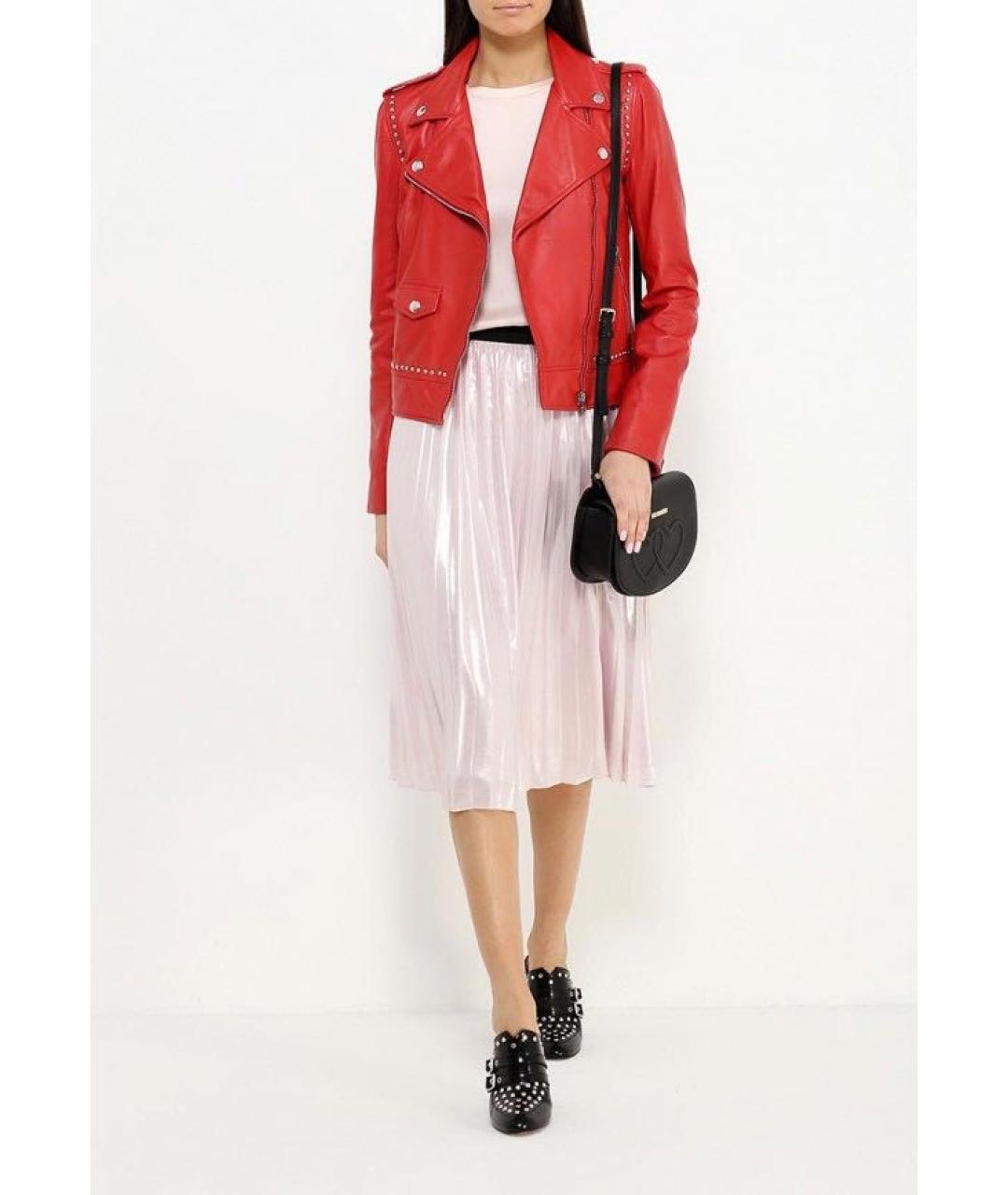 PINKO Красная кожаная куртка, фото 6