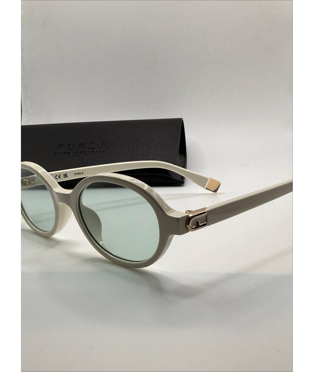 FURLA Белые пластиковые солнцезащитные очки, фото 4