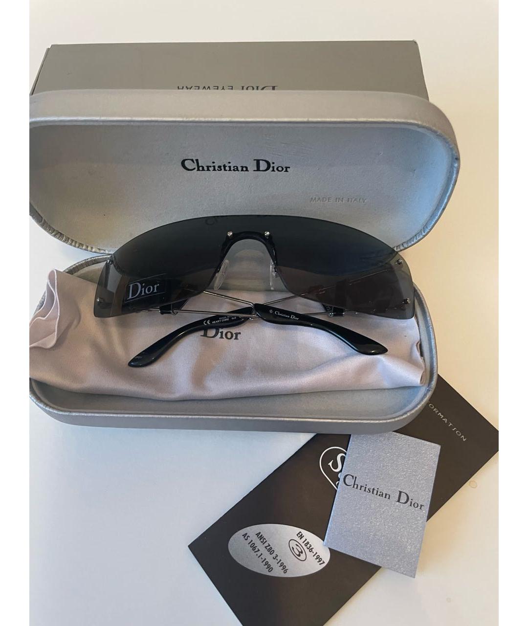 CHRISTIAN DIOR Антрацитовые металлические солнцезащитные очки, фото 4