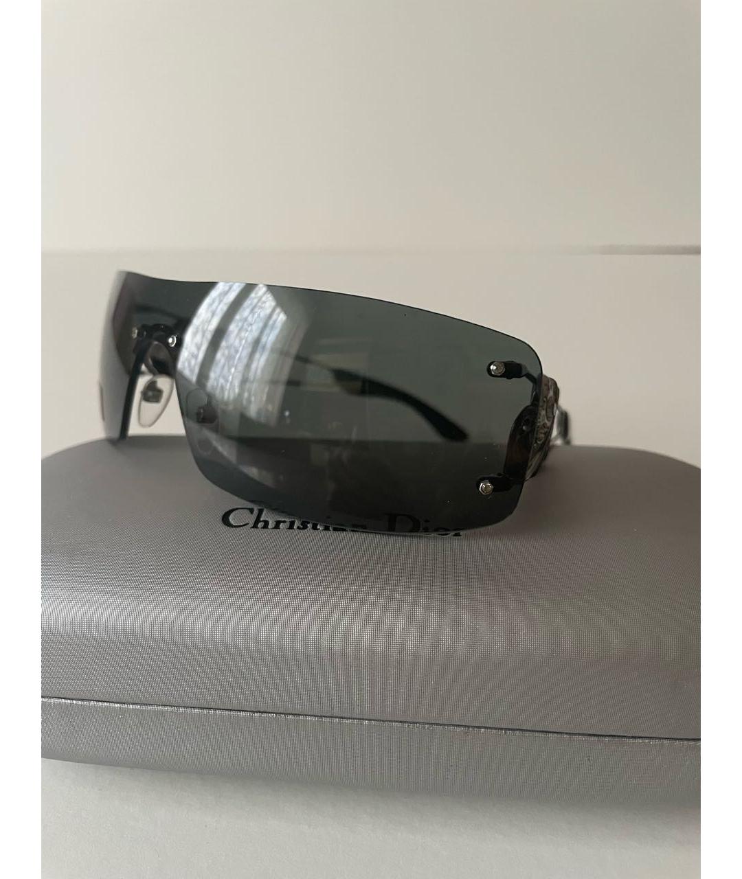 CHRISTIAN DIOR Антрацитовые металлические солнцезащитные очки, фото 2