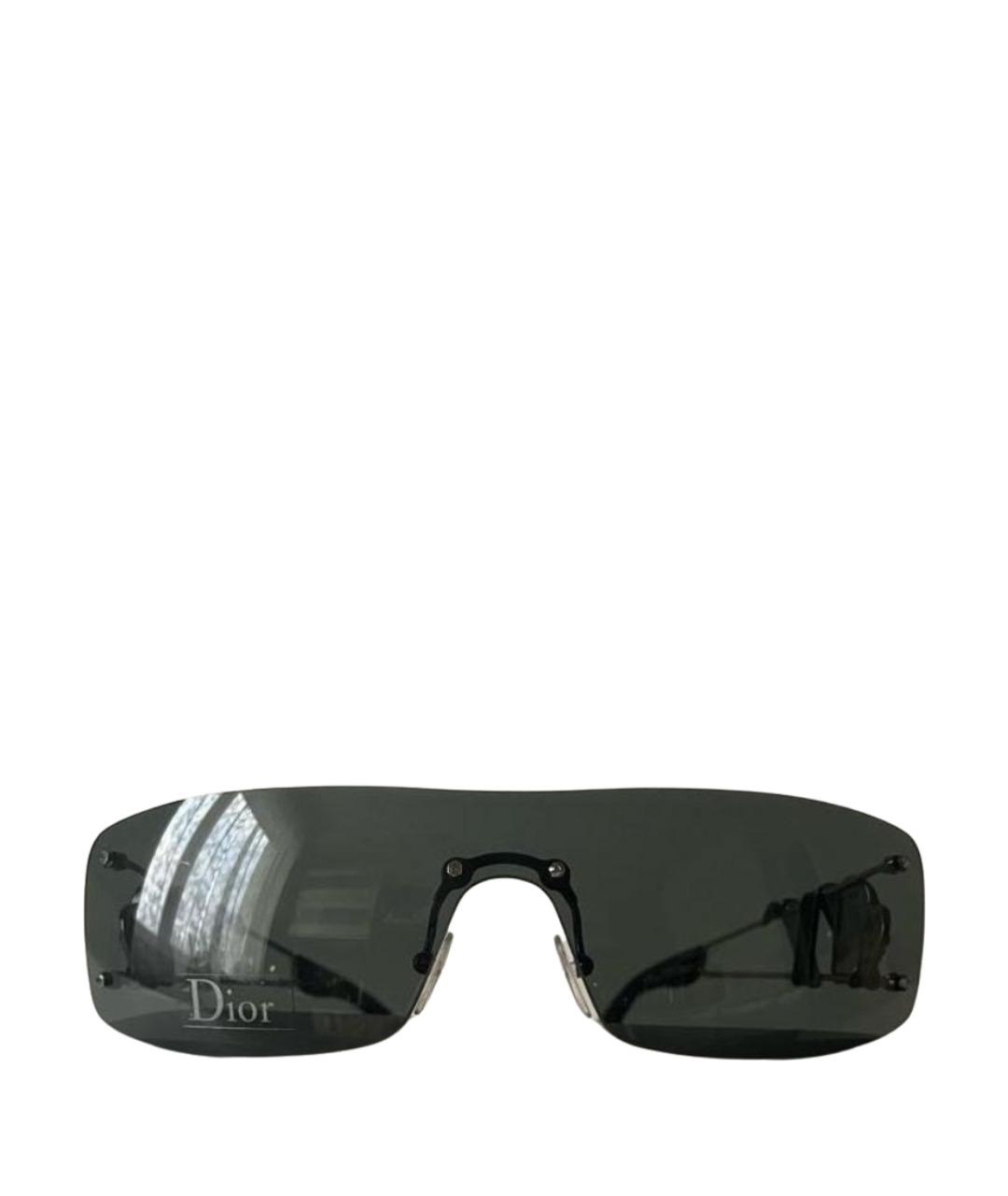 CHRISTIAN DIOR Антрацитовые металлические солнцезащитные очки, фото 1
