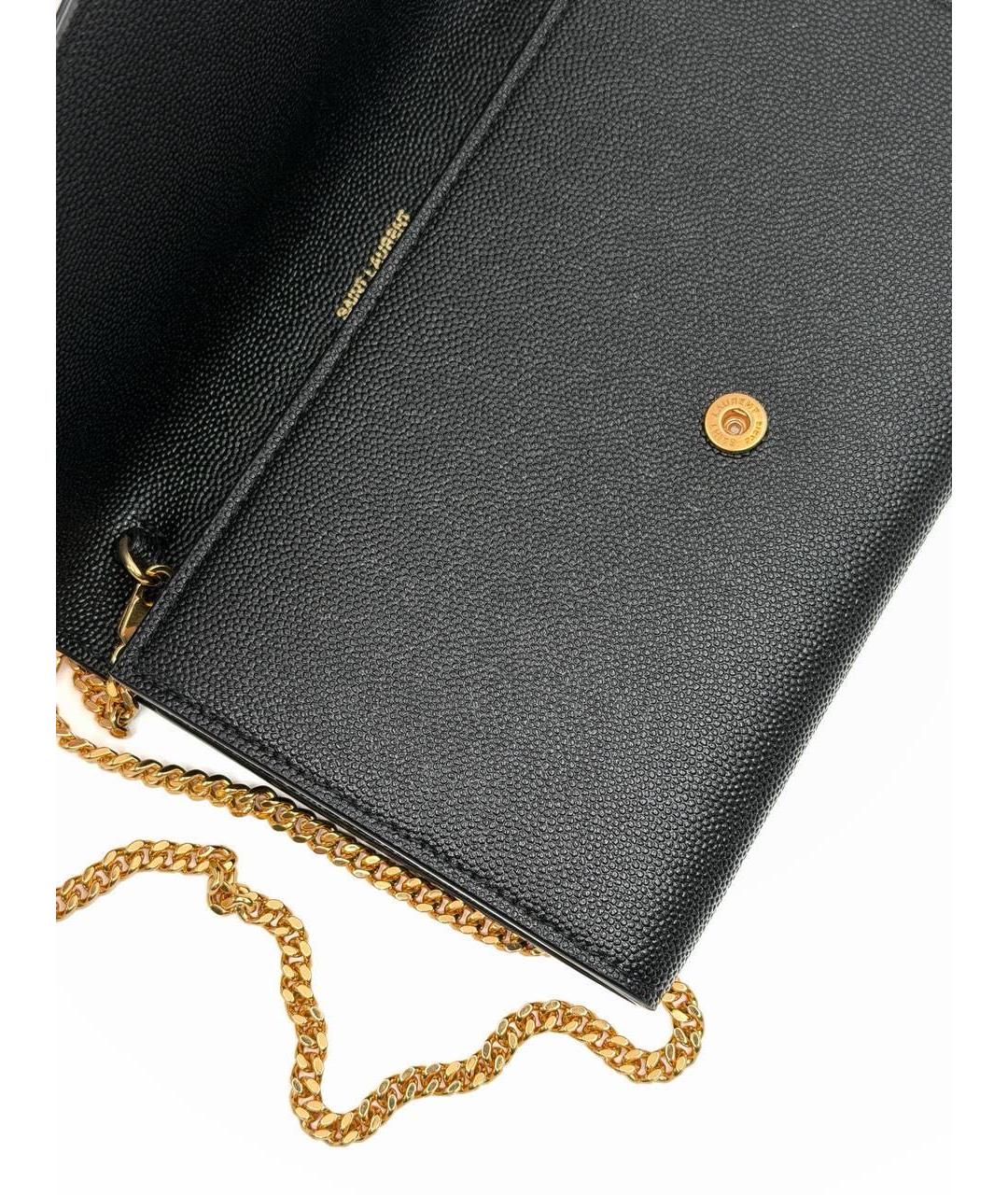 SAINT LAURENT Черная кожаная сумка через плечо, фото 3