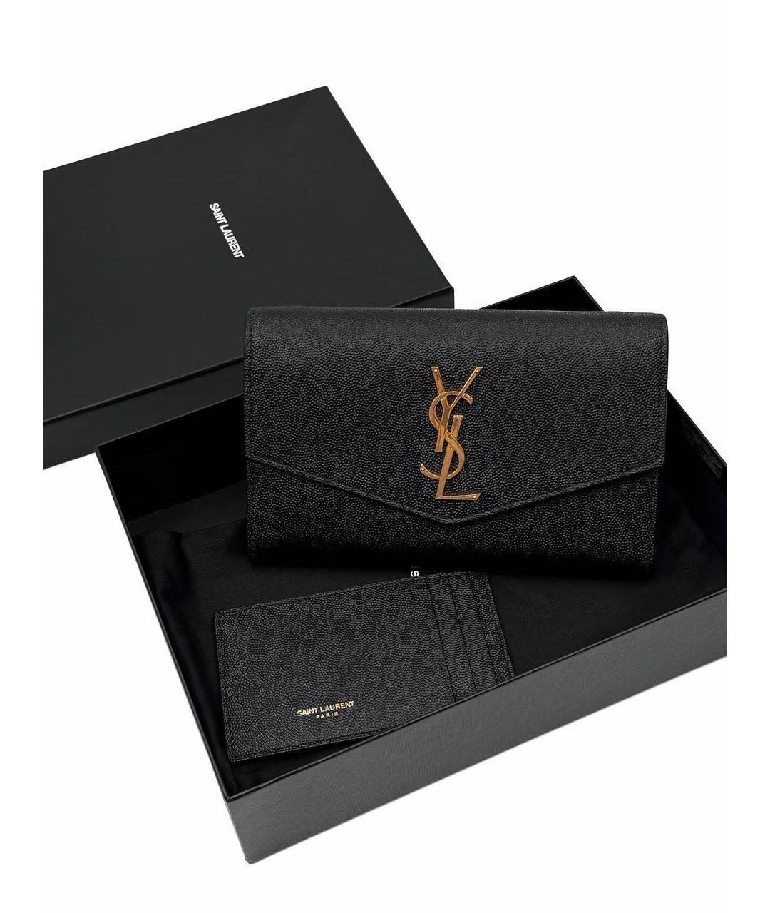 SAINT LAURENT Черная кожаная сумка через плечо, фото 5