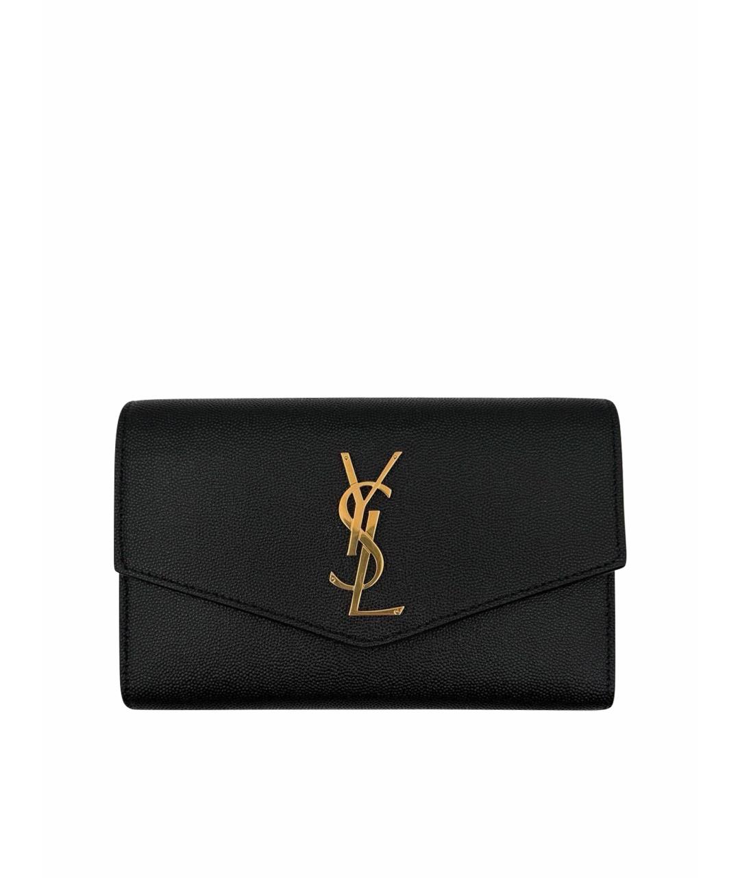 SAINT LAURENT Черная кожаная сумка через плечо, фото 1