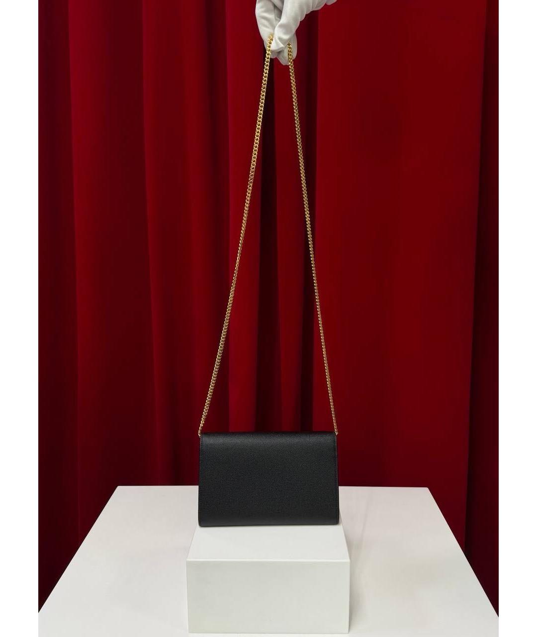 SAINT LAURENT Черная кожаная сумка через плечо, фото 8