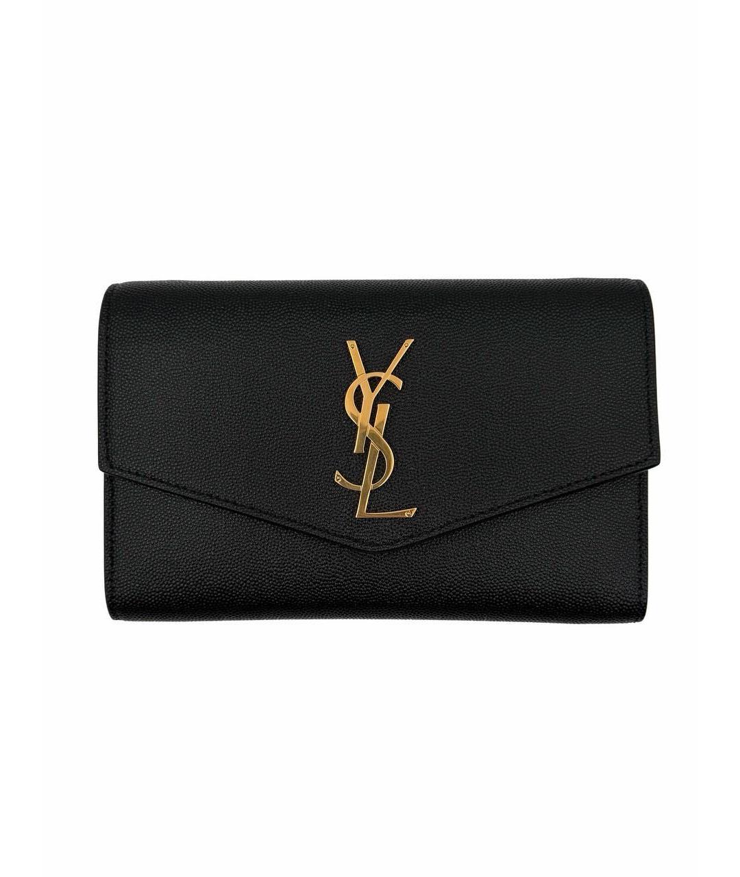 SAINT LAURENT Черная кожаная сумка через плечо, фото 9