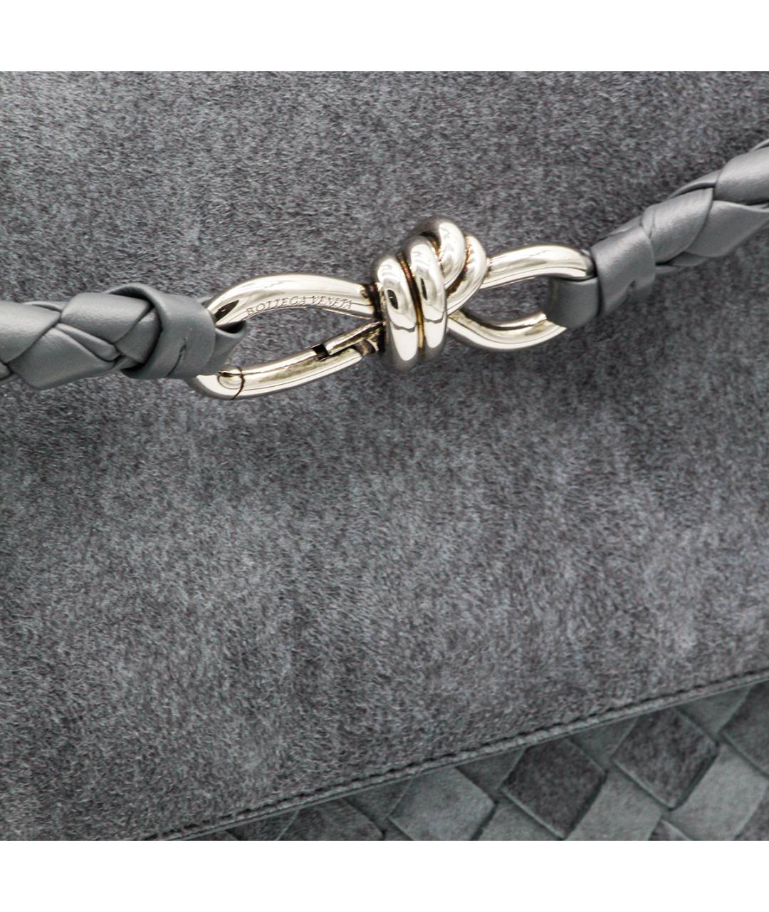 BOTTEGA VENETA Голубая замшевая сумка на плечо, фото 6