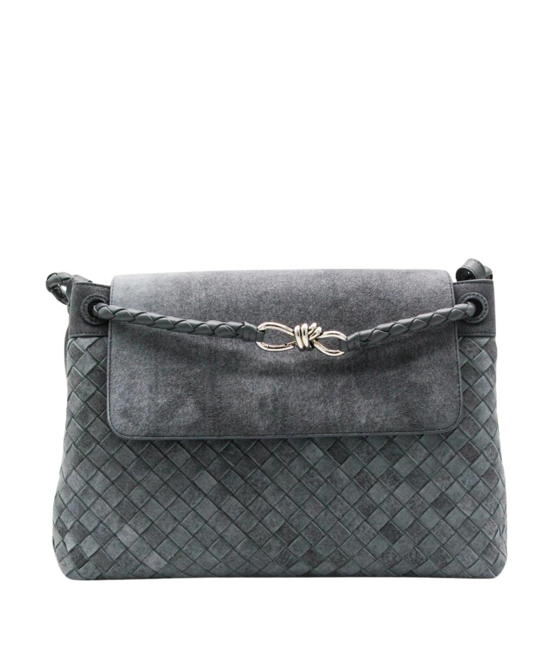 BOTTEGA VENETA Голубая замшевая сумка на плечо, фото 1