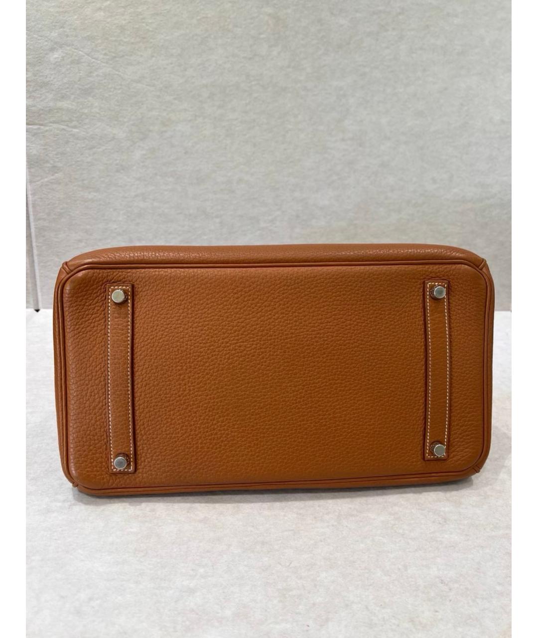 HERMES Коричневая кожаная сумка с короткими ручками, фото 7