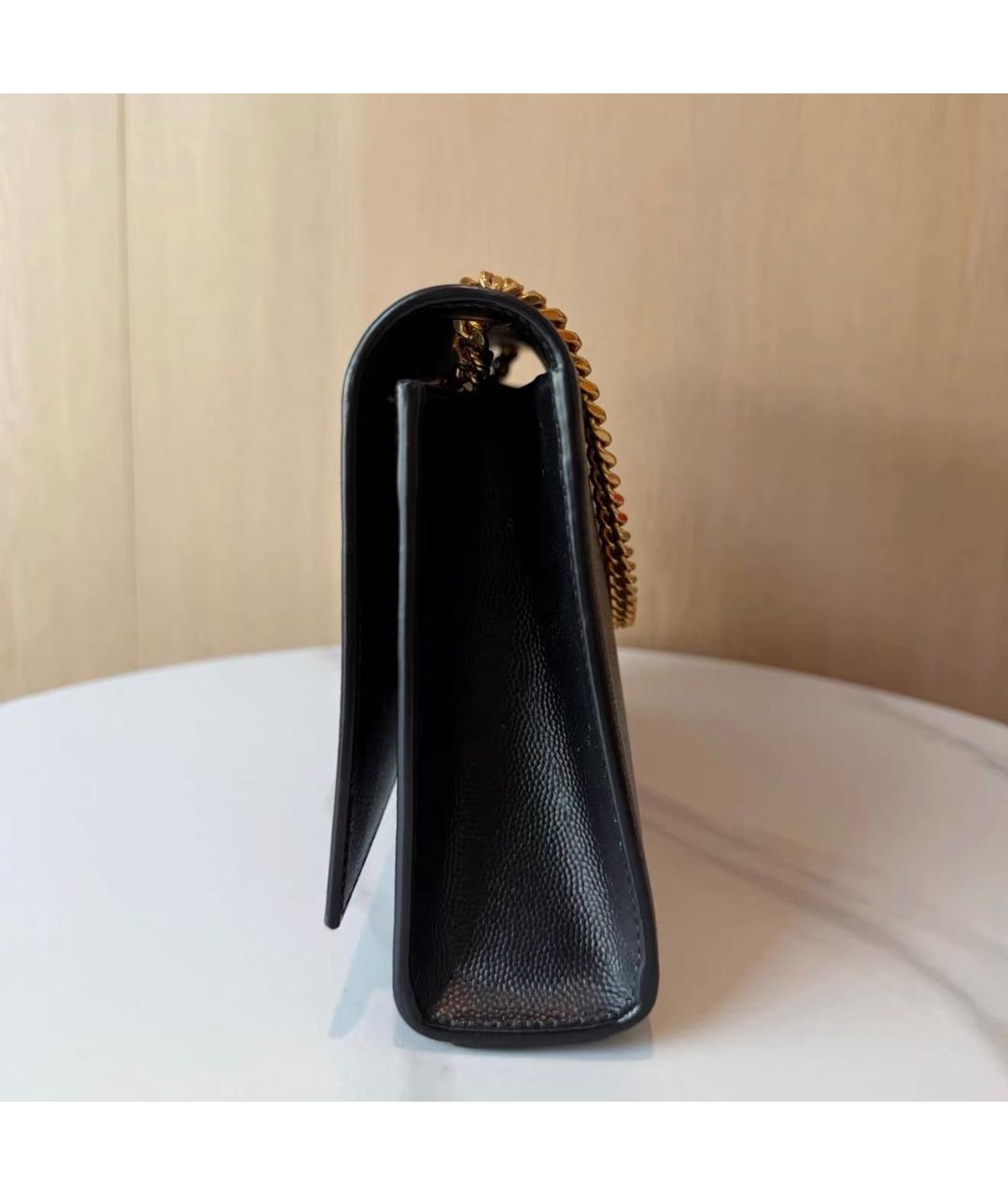 SAINT LAURENT Черная кожаная сумка через плечо, фото 4