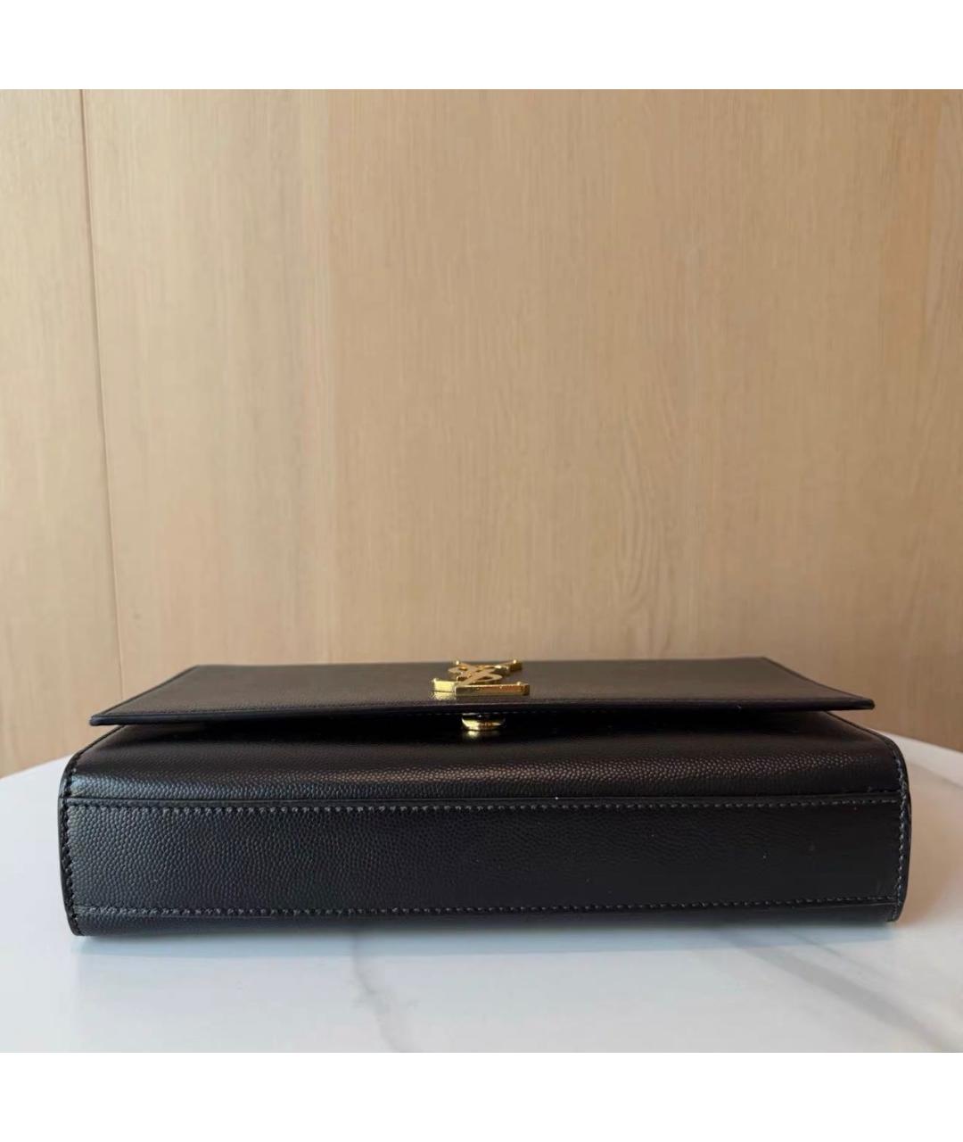 SAINT LAURENT Черная кожаная сумка через плечо, фото 5