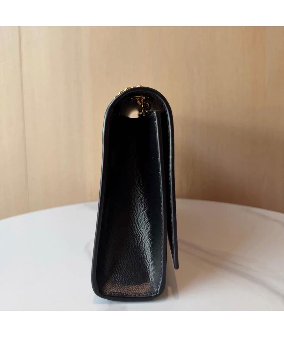 SAINT LAURENT Черная кожаная сумка через плечо, фото 3