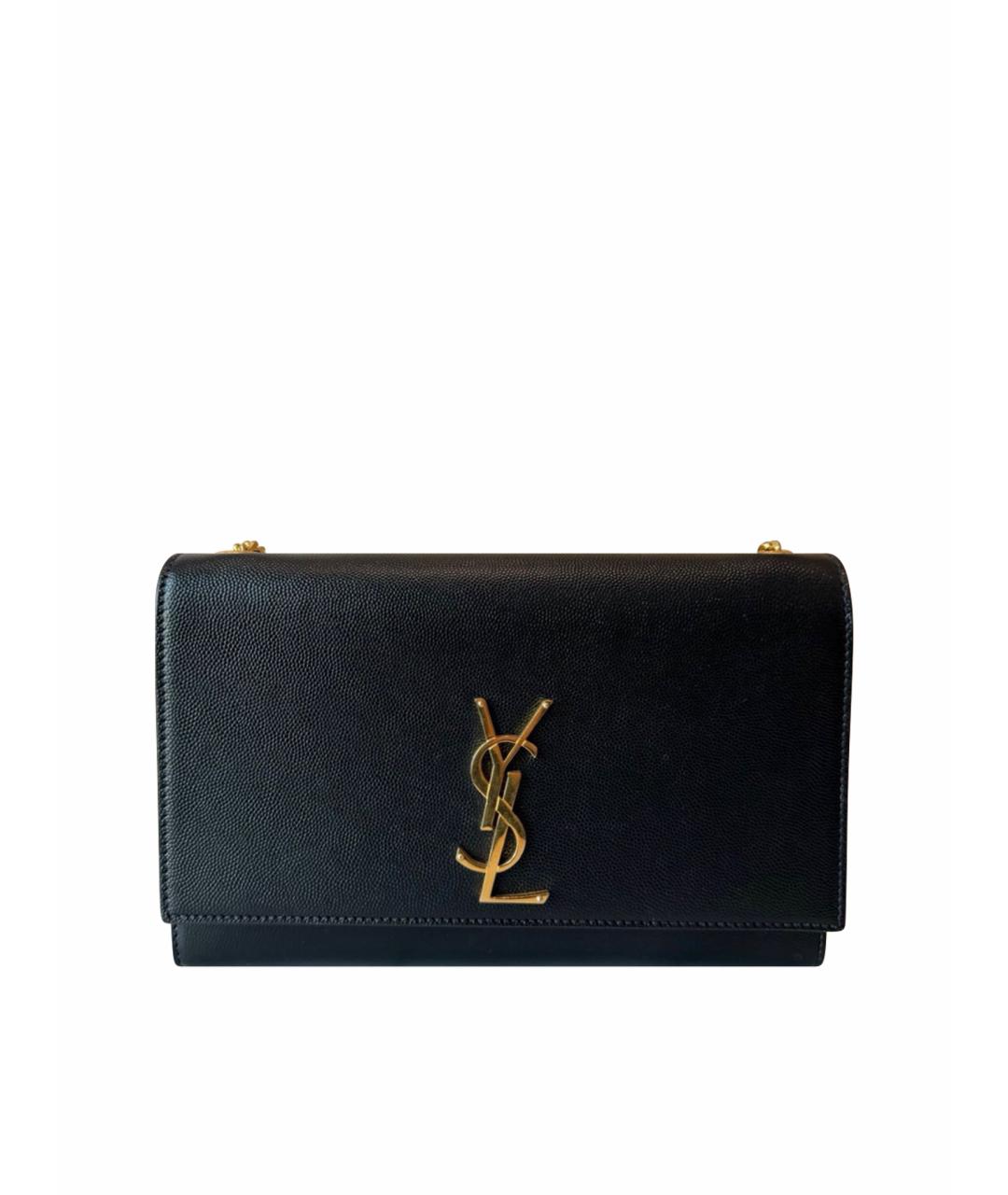 SAINT LAURENT Черная кожаная сумка через плечо, фото 1