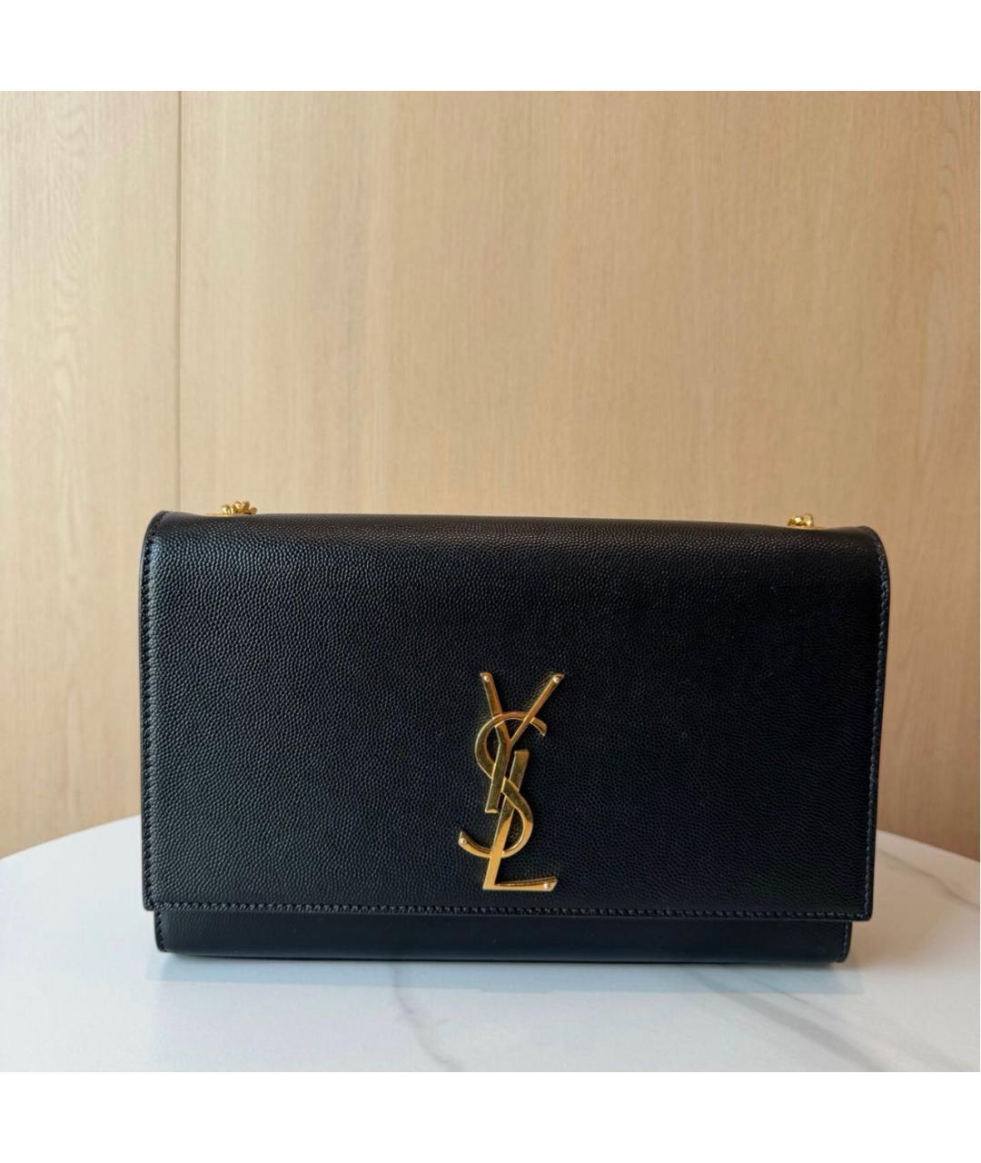 SAINT LAURENT Черная кожаная сумка через плечо, фото 7