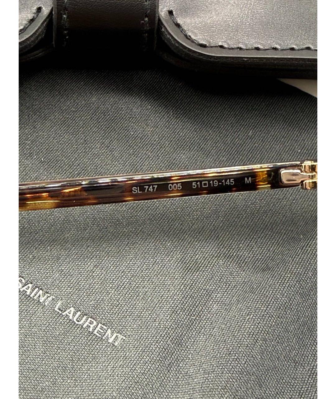 SAINT LAURENT Темно-синие металлические солнцезащитные очки, фото 4