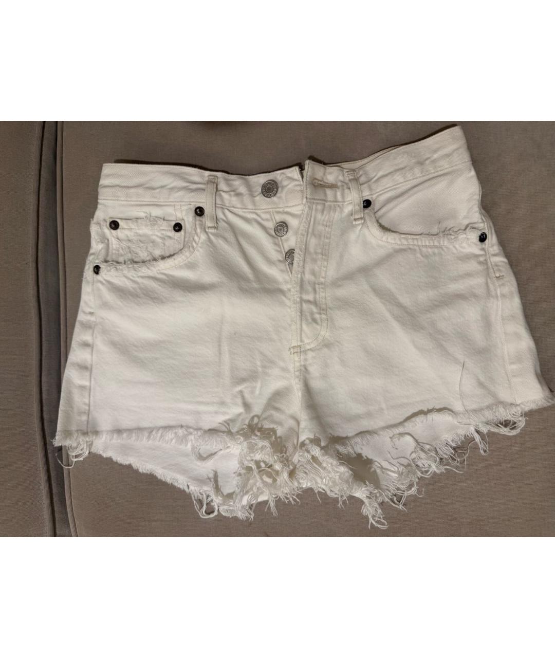 AGOLDE Белые деним шорты, фото 4