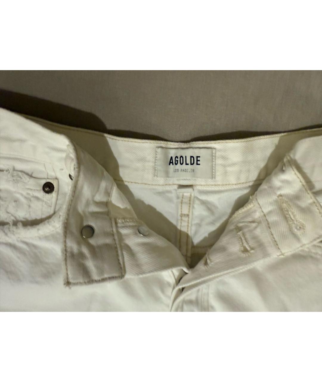 AGOLDE Белые деним шорты, фото 3