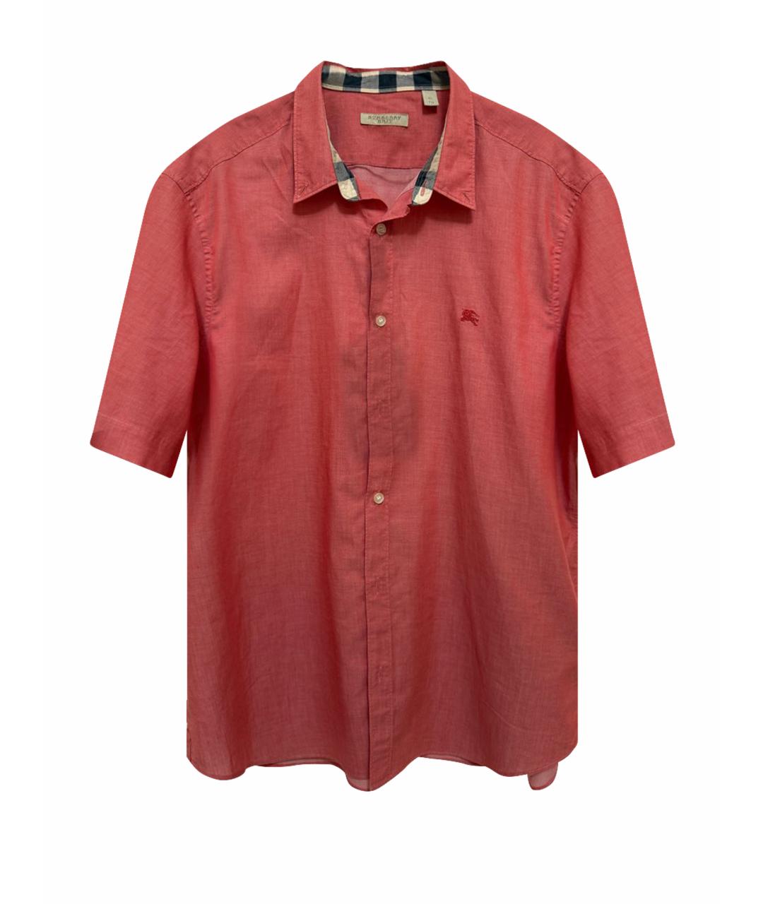 BURBERRY Коралловая хлопковая кэжуал рубашка, фото 1
