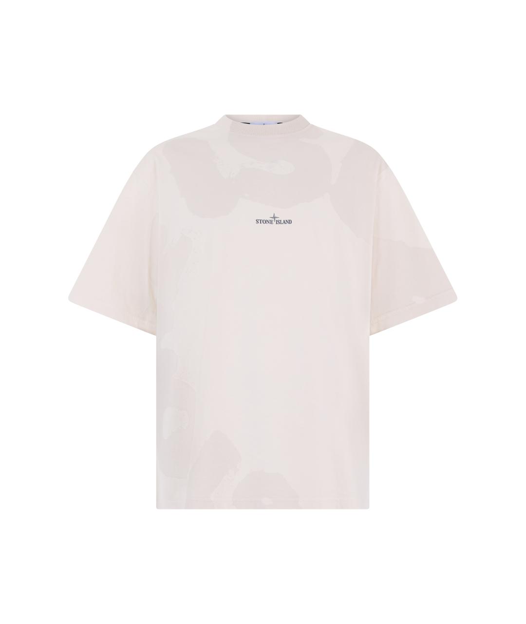 STONE ISLAND Бежевая хлопковая футболка, фото 1