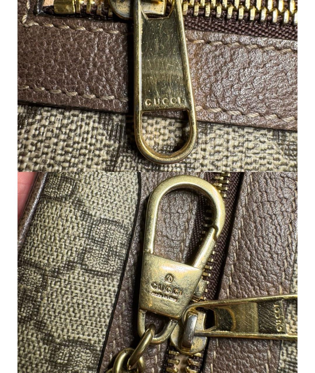 GUCCI Коричневая кожаная сумка через плечо, фото 8