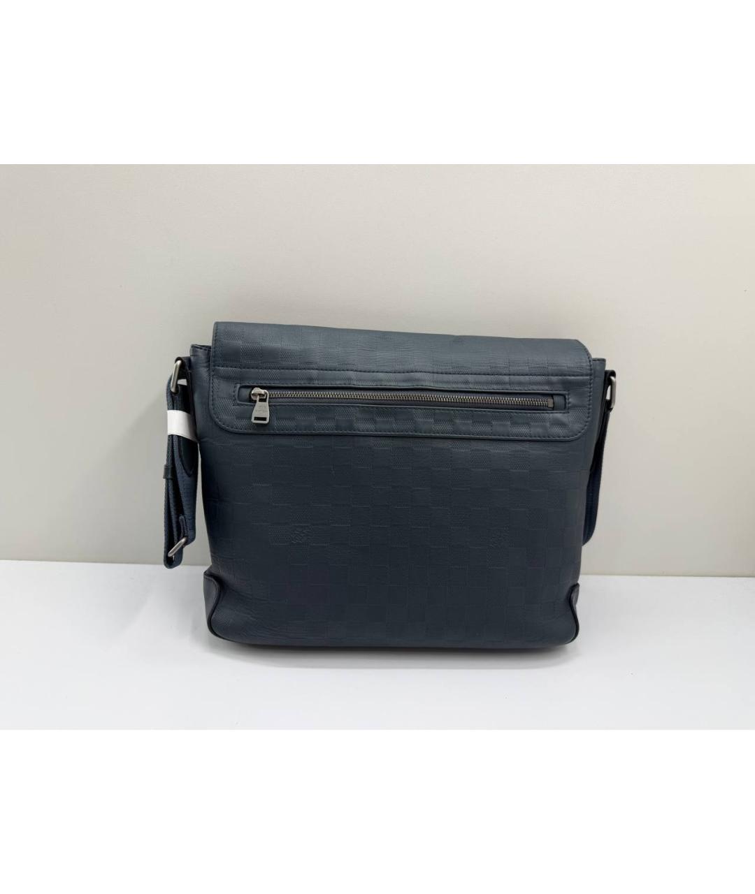 LOUIS VUITTON Темно-синяя кожаная сумка на плечо, фото 5