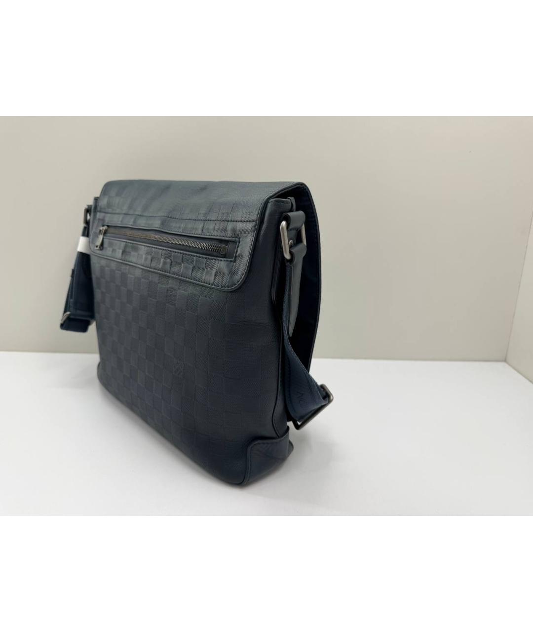 LOUIS VUITTON Темно-синяя кожаная сумка на плечо, фото 7