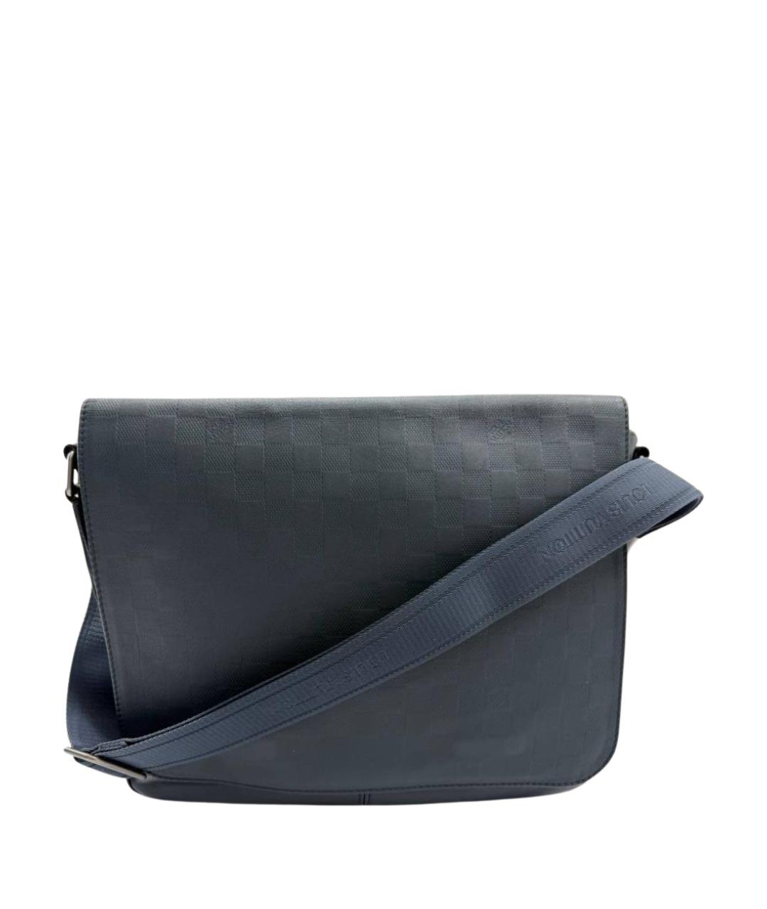 LOUIS VUITTON Темно-синяя кожаная сумка на плечо, фото 1