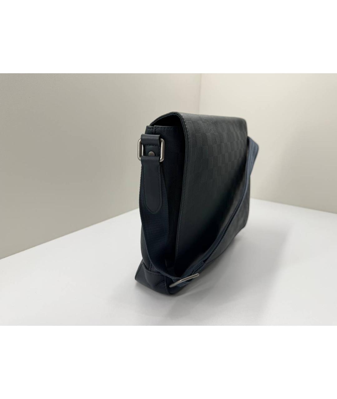 LOUIS VUITTON Темно-синяя кожаная сумка на плечо, фото 3